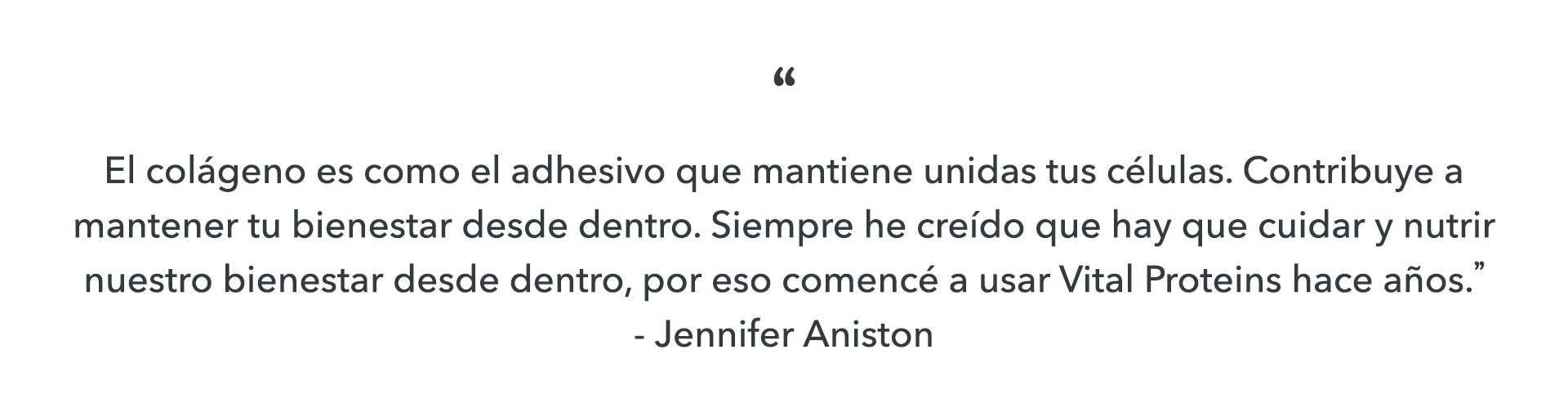 Aniston's testimonial