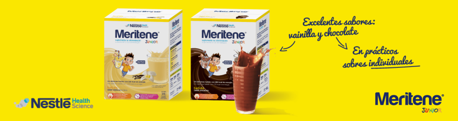 MERITENE® Junior vainilla y chocolate