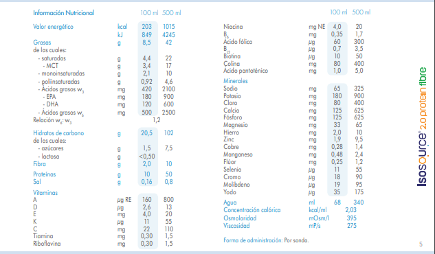 Composición Isosource_protein_2_0_fibre