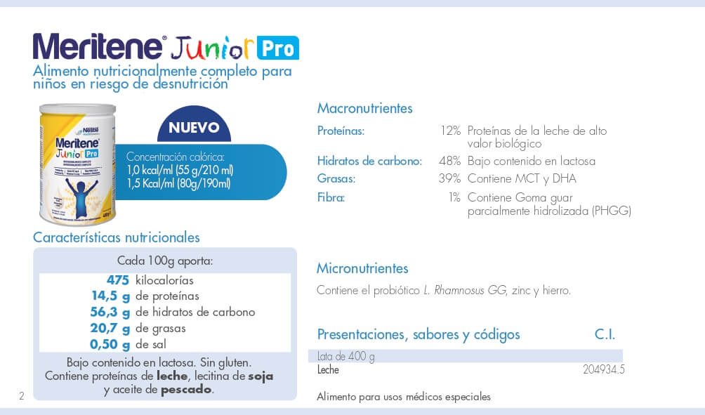 ficha Meritene Junior Pro