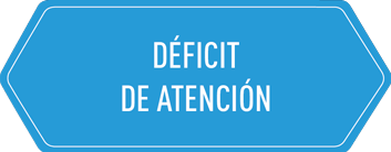Blue hexagon with white text 'lack of attention'