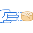 Icono mano con pan 