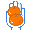 Icono mano con mandarinas