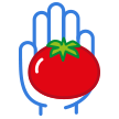 Icono mano con tomate