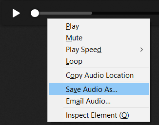 select Save audio as...